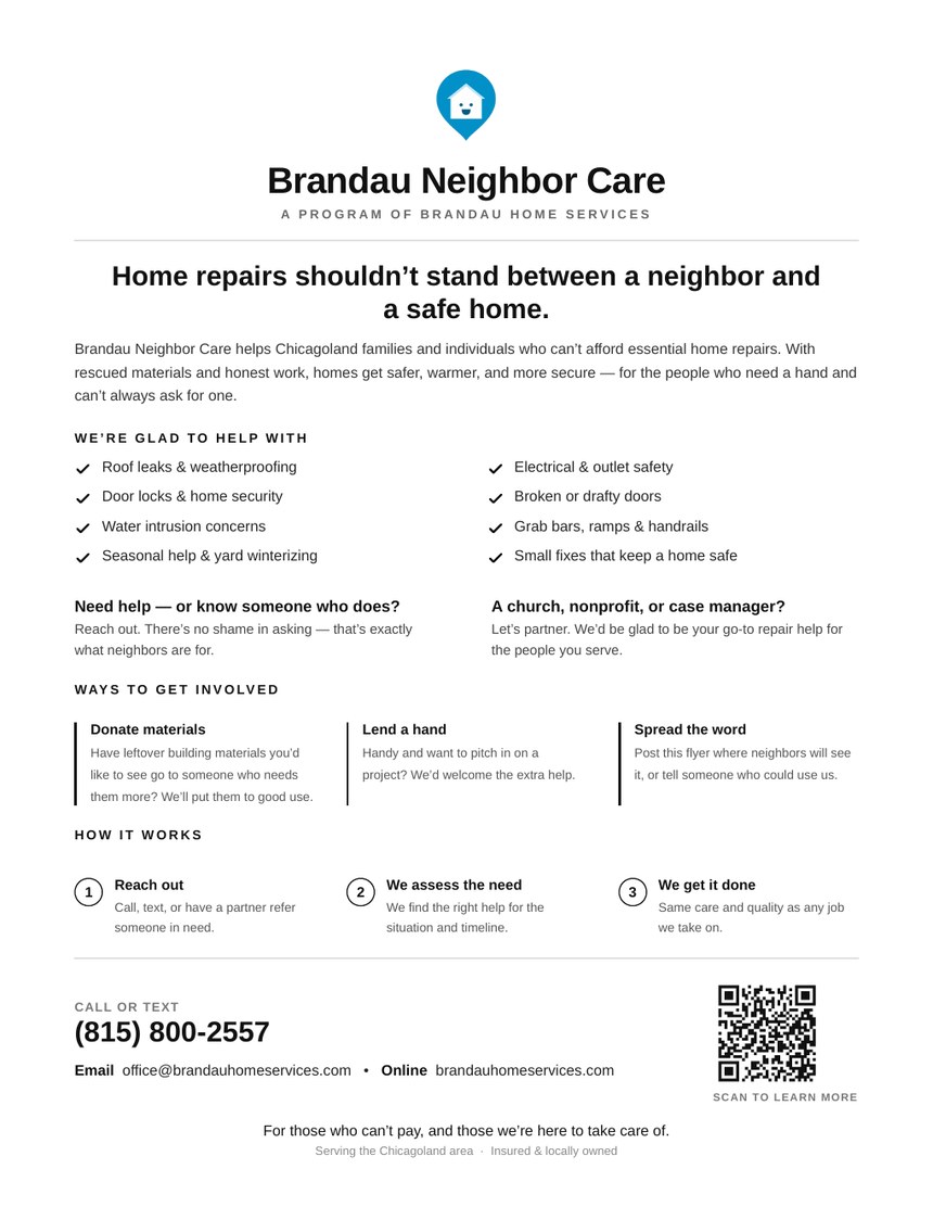 Brandau Neighbor Care printable flyer — click to open and print