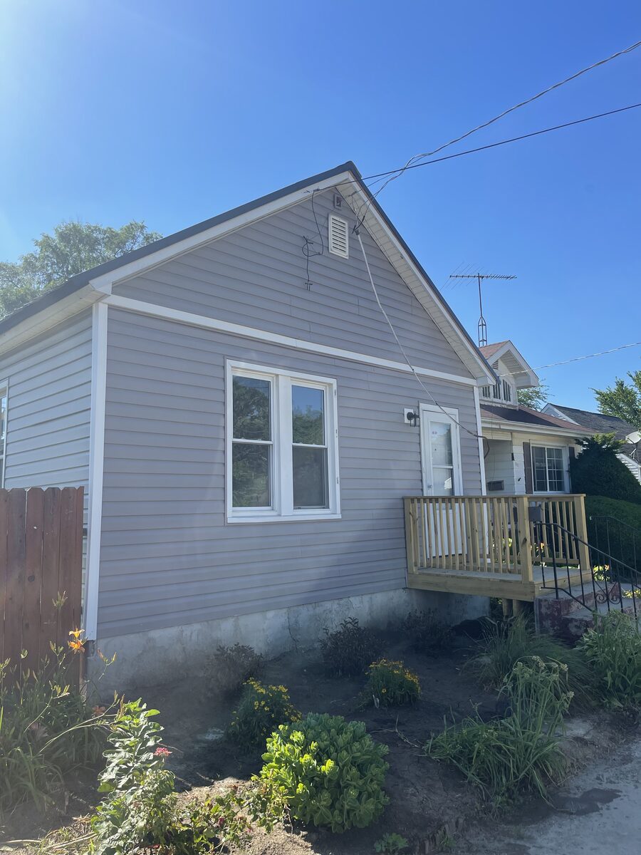 Porch and siding after repair