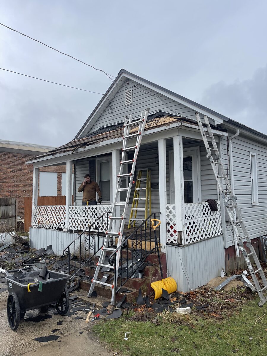 Rotted porch before tear-off