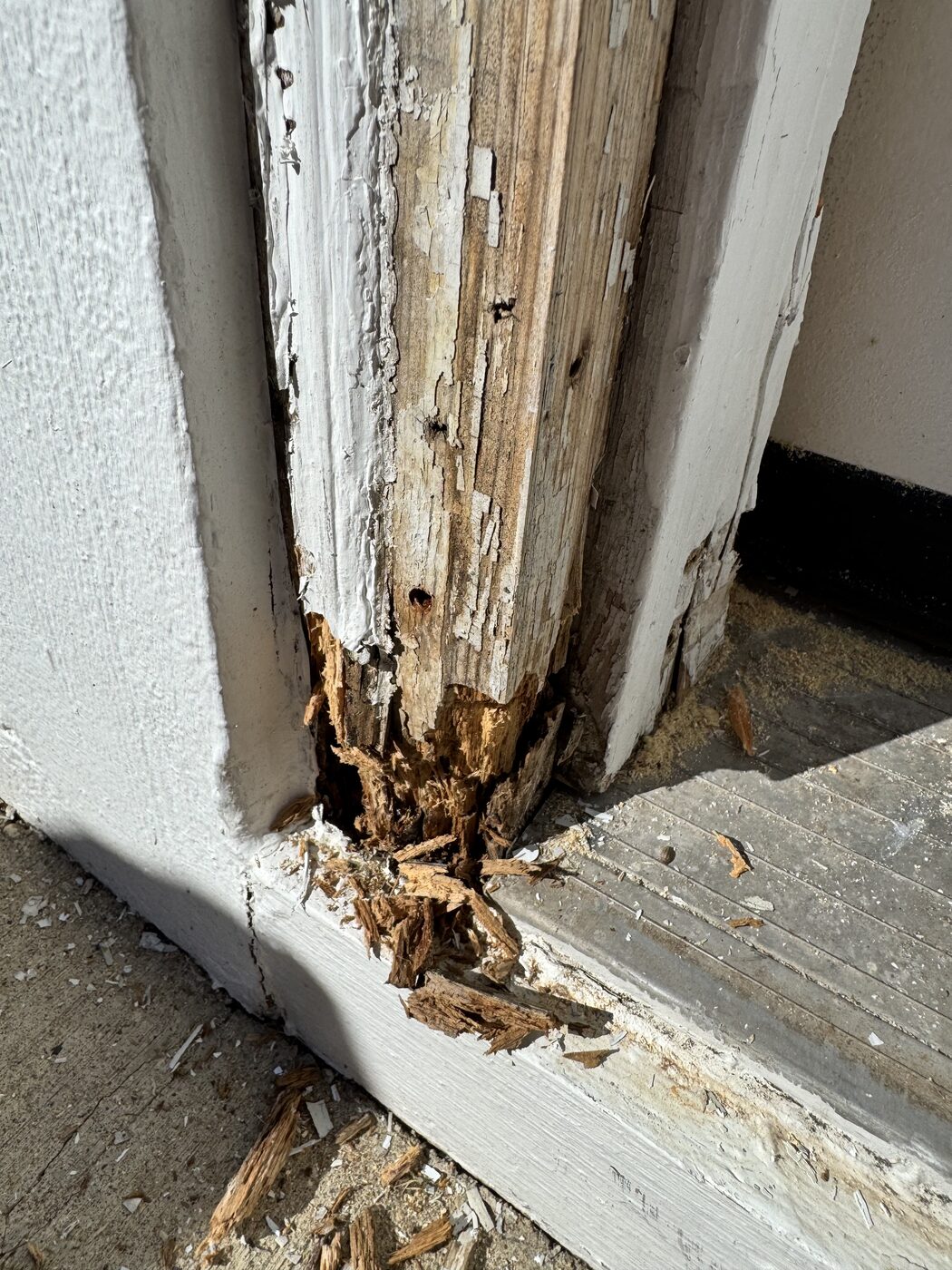 Rotted door frame